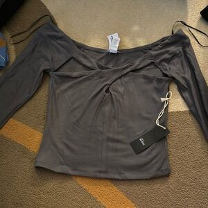 West of Melrose gray cut out top